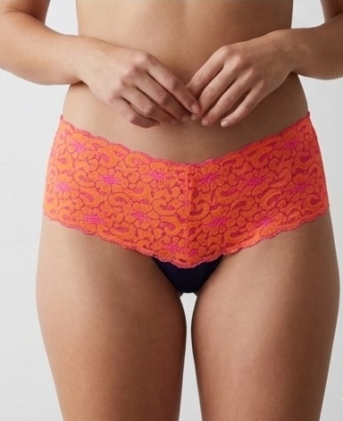 Orange lace brief